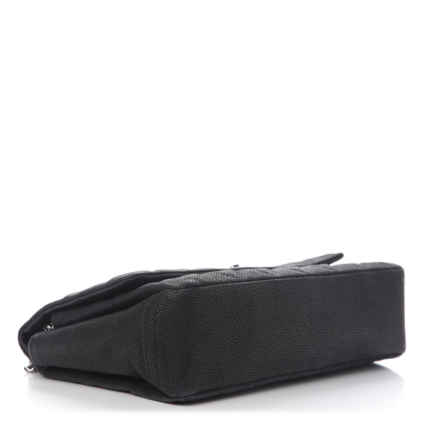 Iridescent Caviar Quilted Medium Lady Pearly Flap Black
