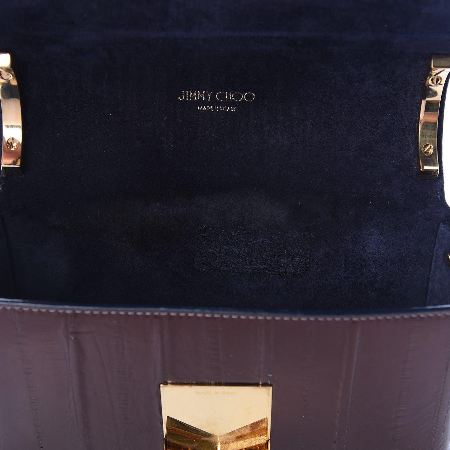 Metallic Eel Watersnake Lockett Petite Shoulder Bag Navy