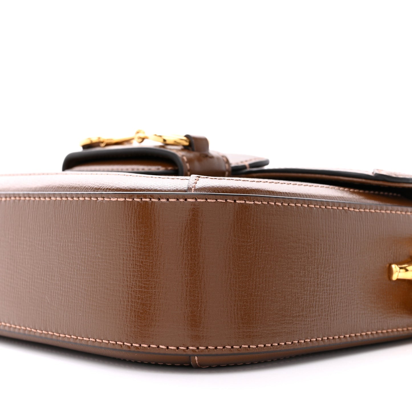 GG Supreme Monogram Web Mini Horsebit 1955 Shoulder Bag Beige Brown Sugar
