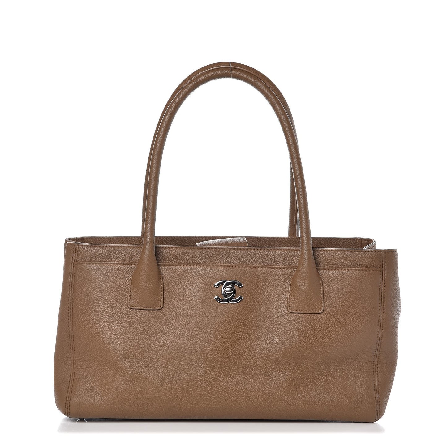 Calfskin Small Cerf Shopper Tote Brown