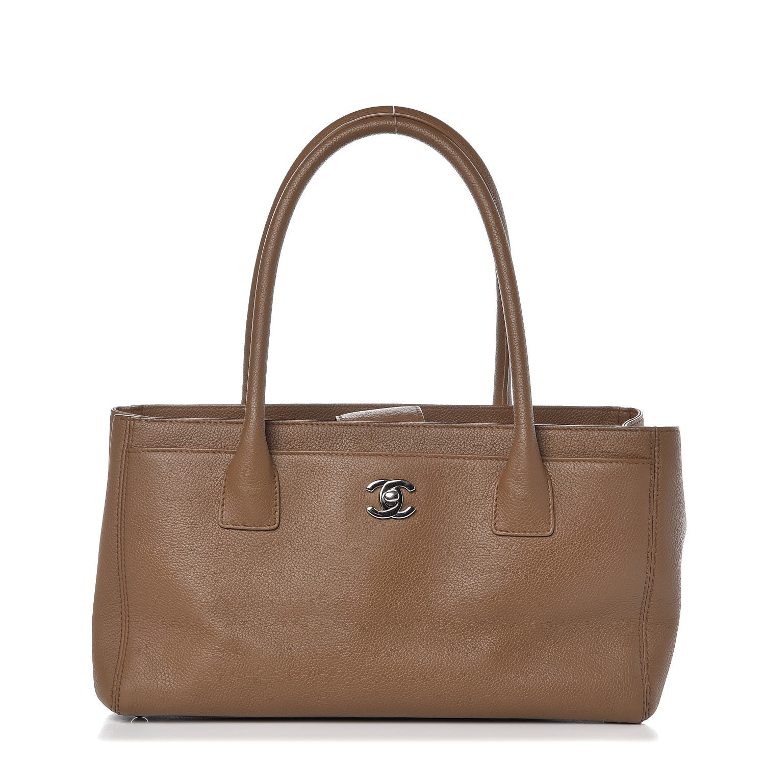Chanel Calfskin Small Cerf Shopper Tote Brown 1 of 9