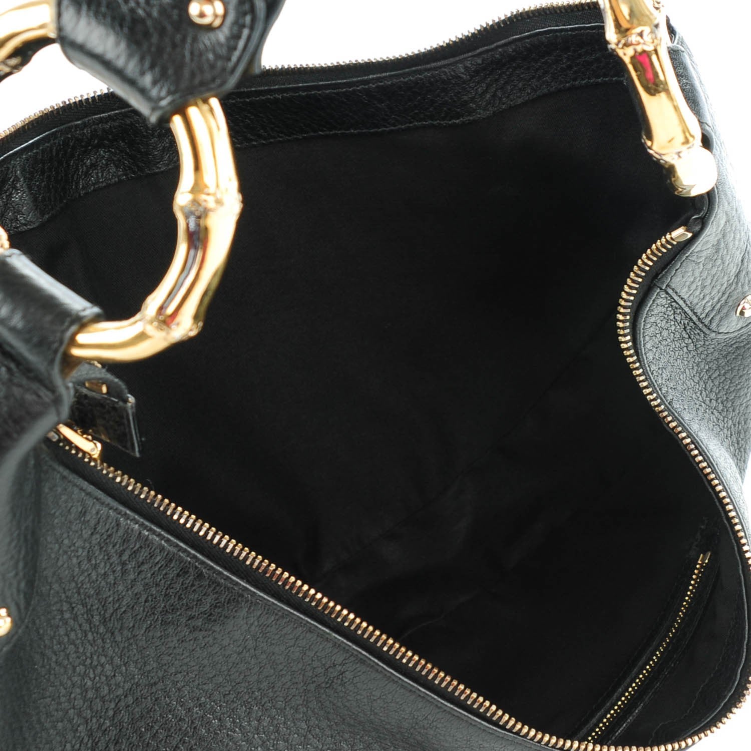 Gucci Pebbled Calfskin Web Bamboo Ring Hobo Black 5 of 7