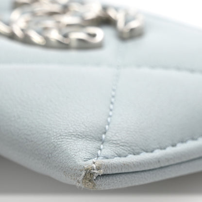 Chanel Lambskin Quilted Chanel 19 Card Holder Light Blue 10 of 11