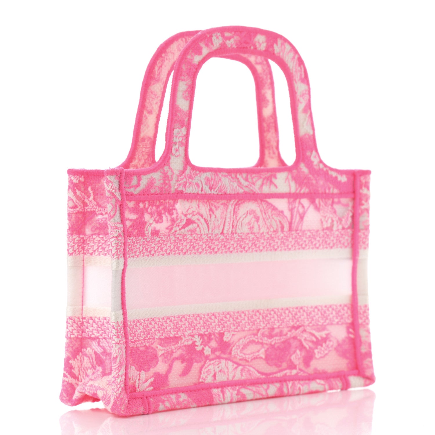 Christian Dior Canvas Embroidered Mini Toile De Jouy Book Tote Pink 3 of 13