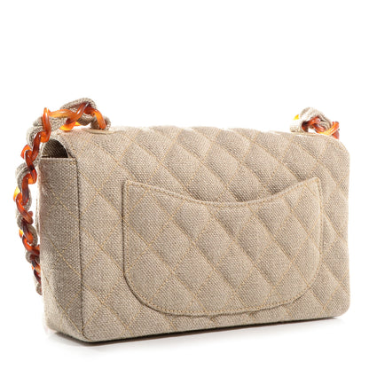 Chanel Canvas Bekko Resin Small Single Flap Beige 3 of 9