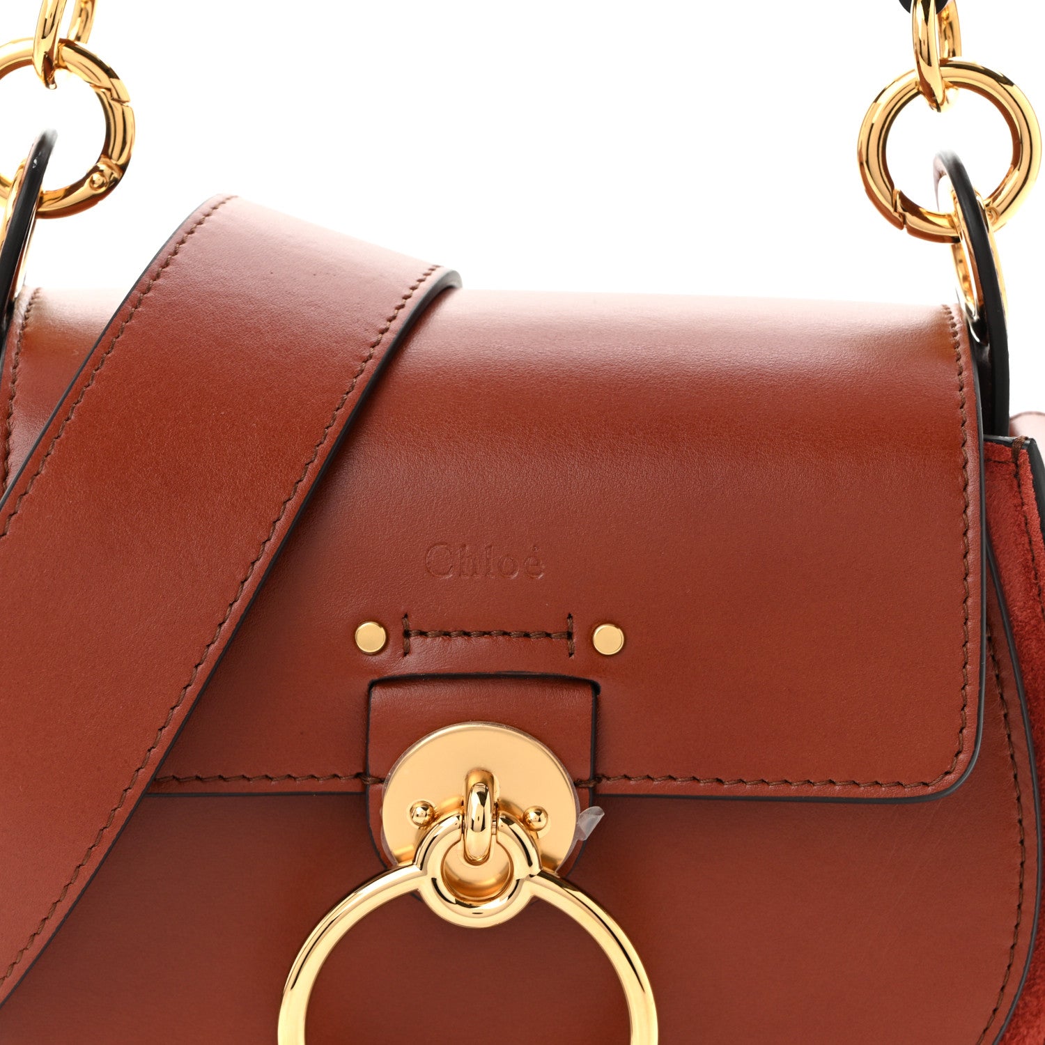 Chloe Calfskin Small Tess Bag Sepia Brown 7 of 9