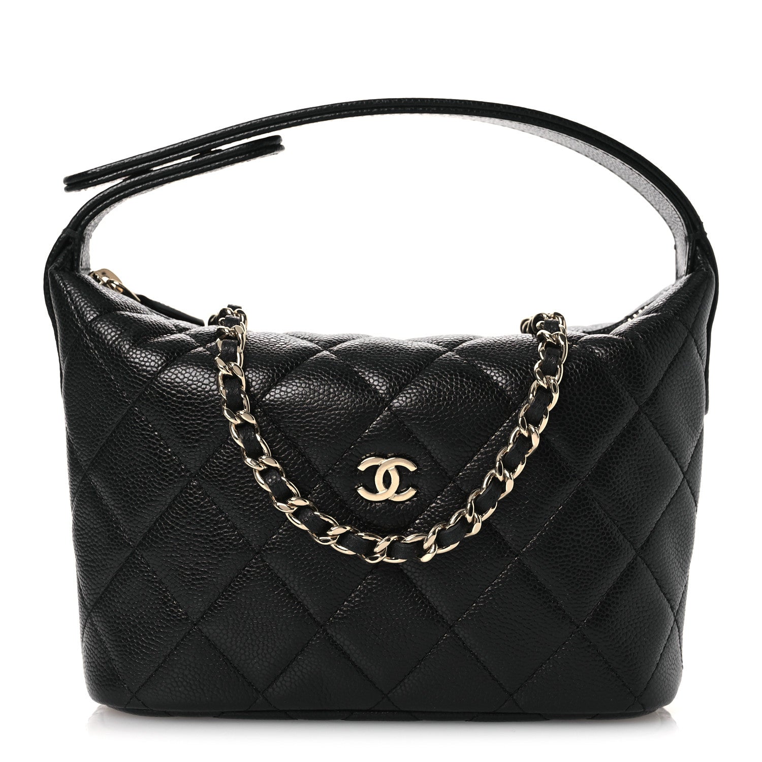 Chanel Caviar Quilted Hobo Clutch With Chain Black 1 of 9