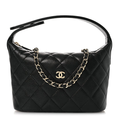 Chanel Caviar Quilted Hobo Clutch With Chain Black 1 of 9