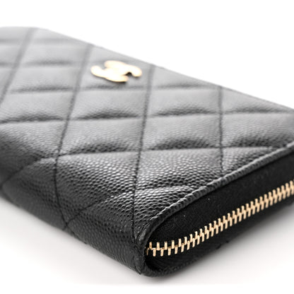 Chanel Caviar Quilted Small Zip Around Wallet Black 11 of 13