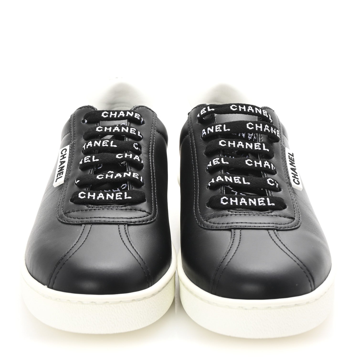 Chanel Calfskin CC Womens Sneakers 36.5 Black 3 of 10