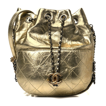 Chanel Metallic Aged Calfskin Quilted Small Gabrielle Bucket Gold 1 of 8