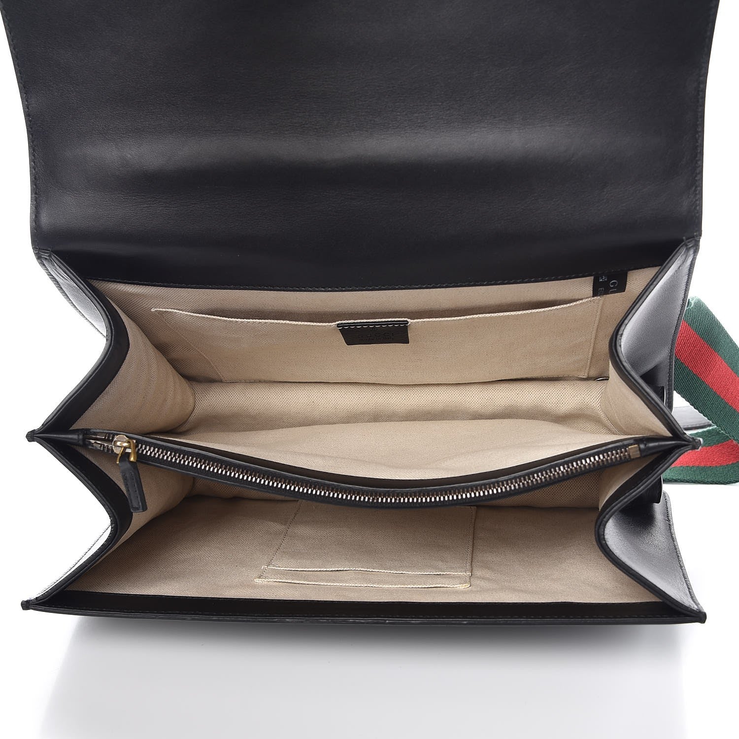 Gucci Calfskin Bamboo Web Large Dionysus Top Handle Bag Black Bright Evergreen Hibiscus Red 7 of 12