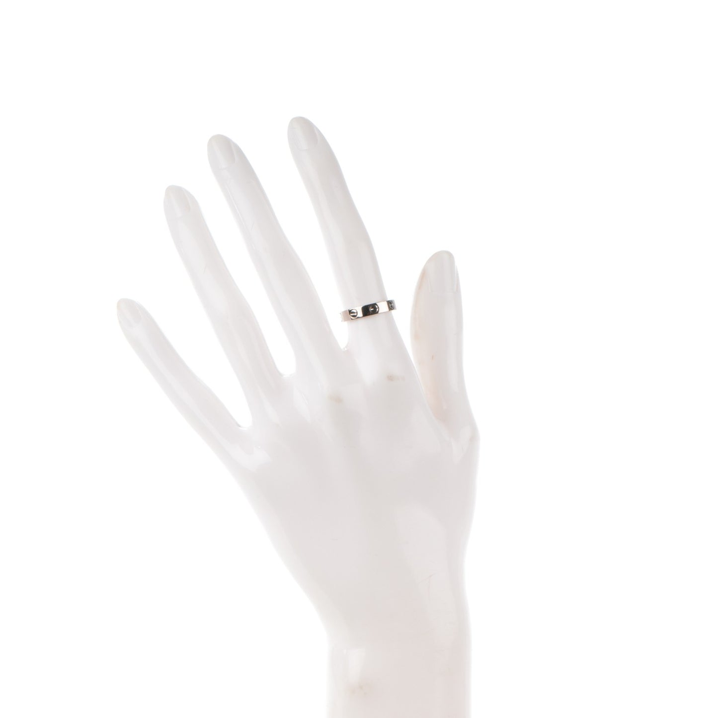 18K White Gold 4mm LOVE Wedding Band Ring 50 5.25