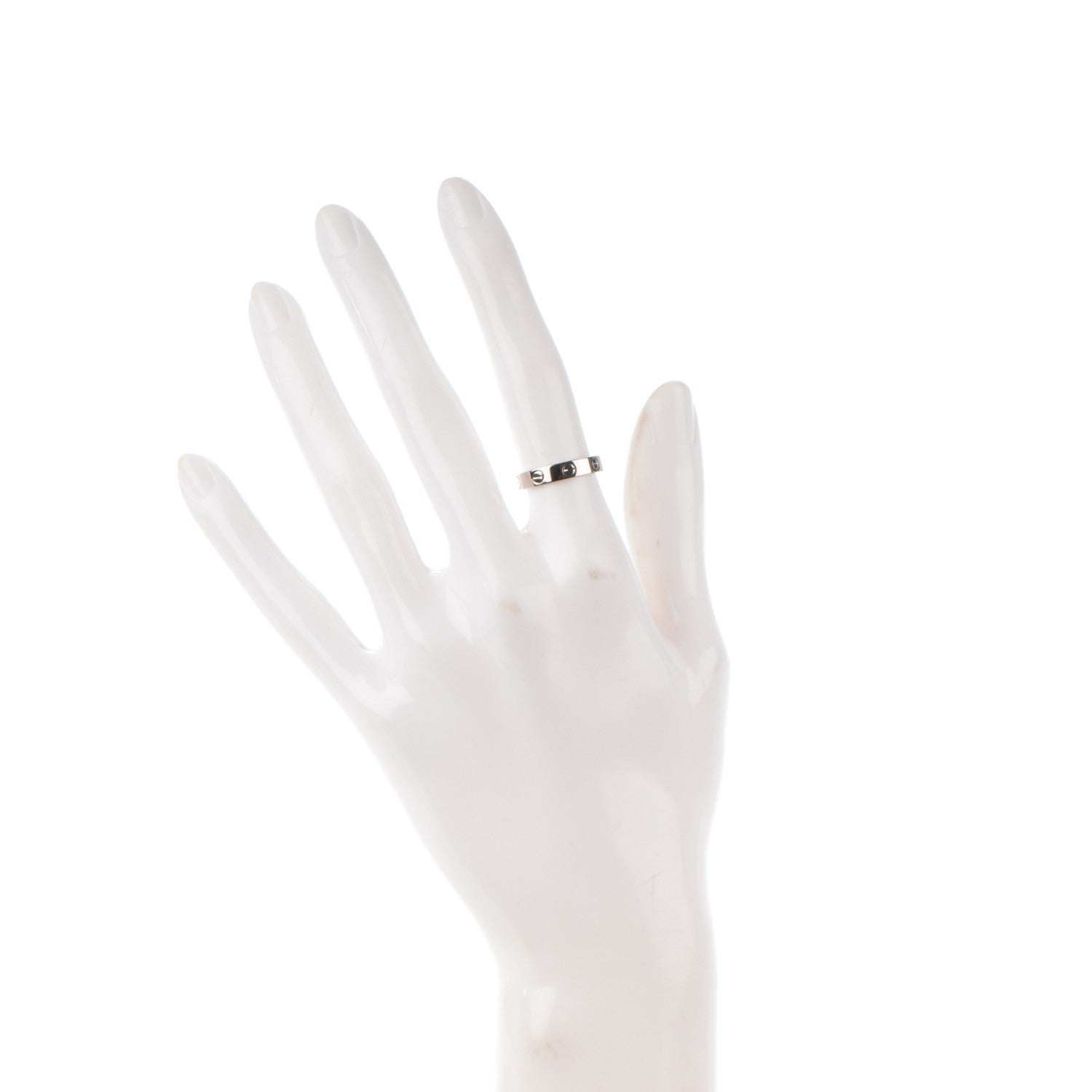 Cartier 18K White Gold 4mm LOVE Wedding Band Ring 50 5.25 2 of 4