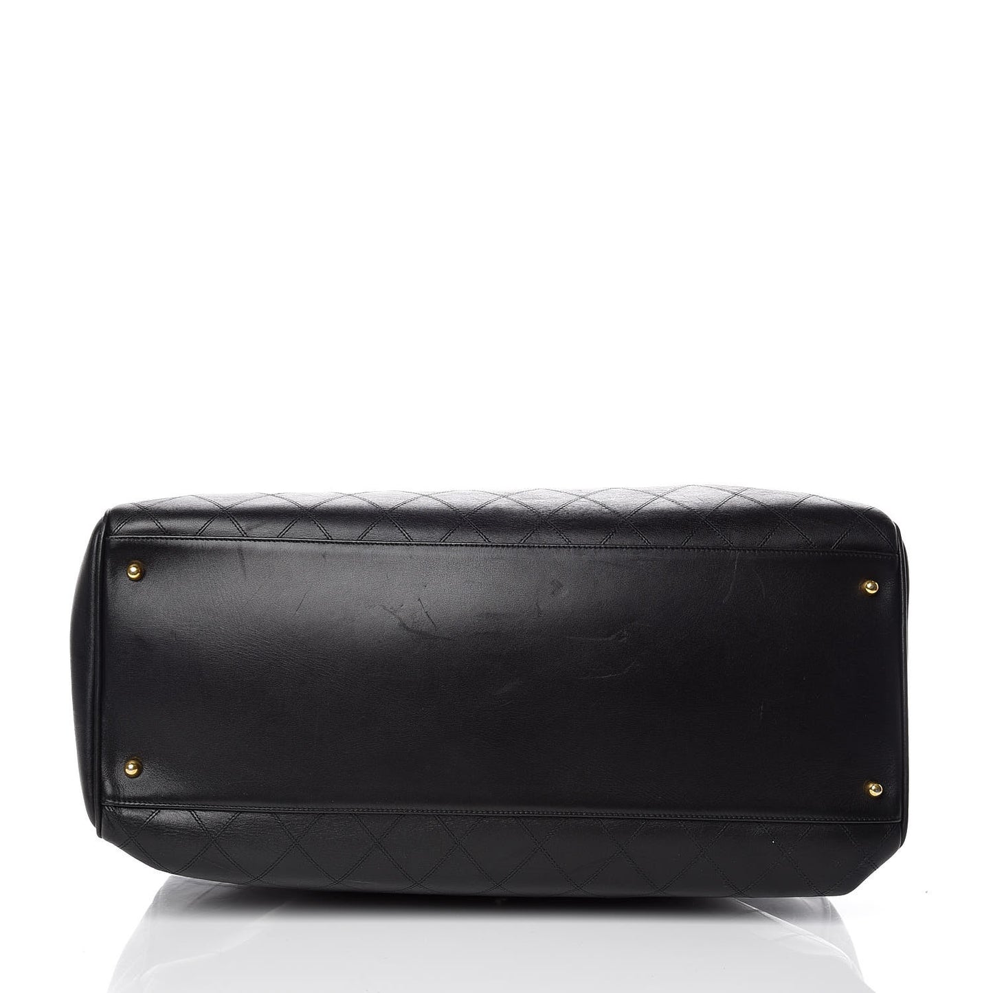 Calfskin Stitched XL Weekender Black