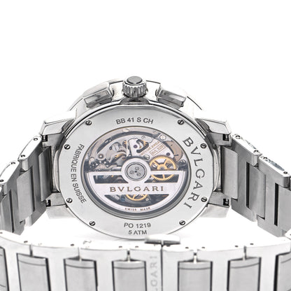 Bulgari Stainless Steel 41mm Chronograph Automatic Watch Black 4 of 4