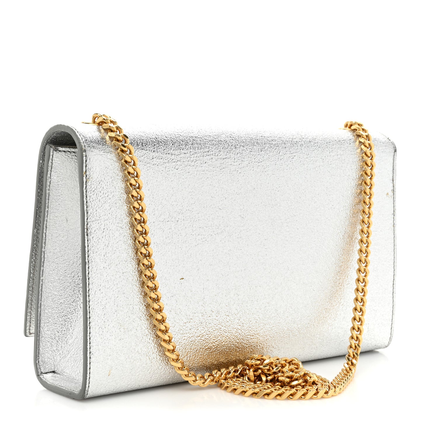 Metallic Calfskin Medium Classic Monogram Kate Satchel Platine