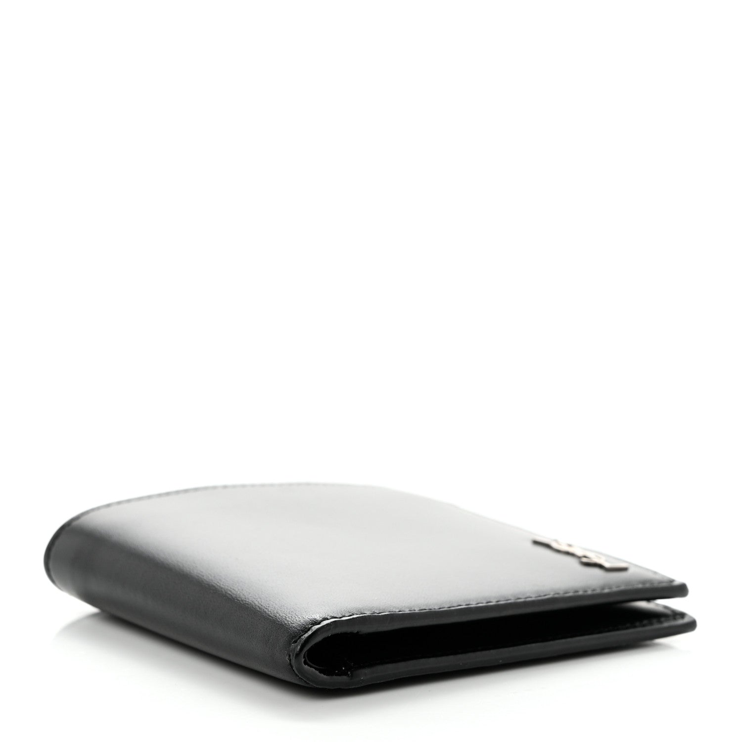 Saint Laurent Matte Calfskin Tiny Cassandre East West Wallet Black 4 of 7