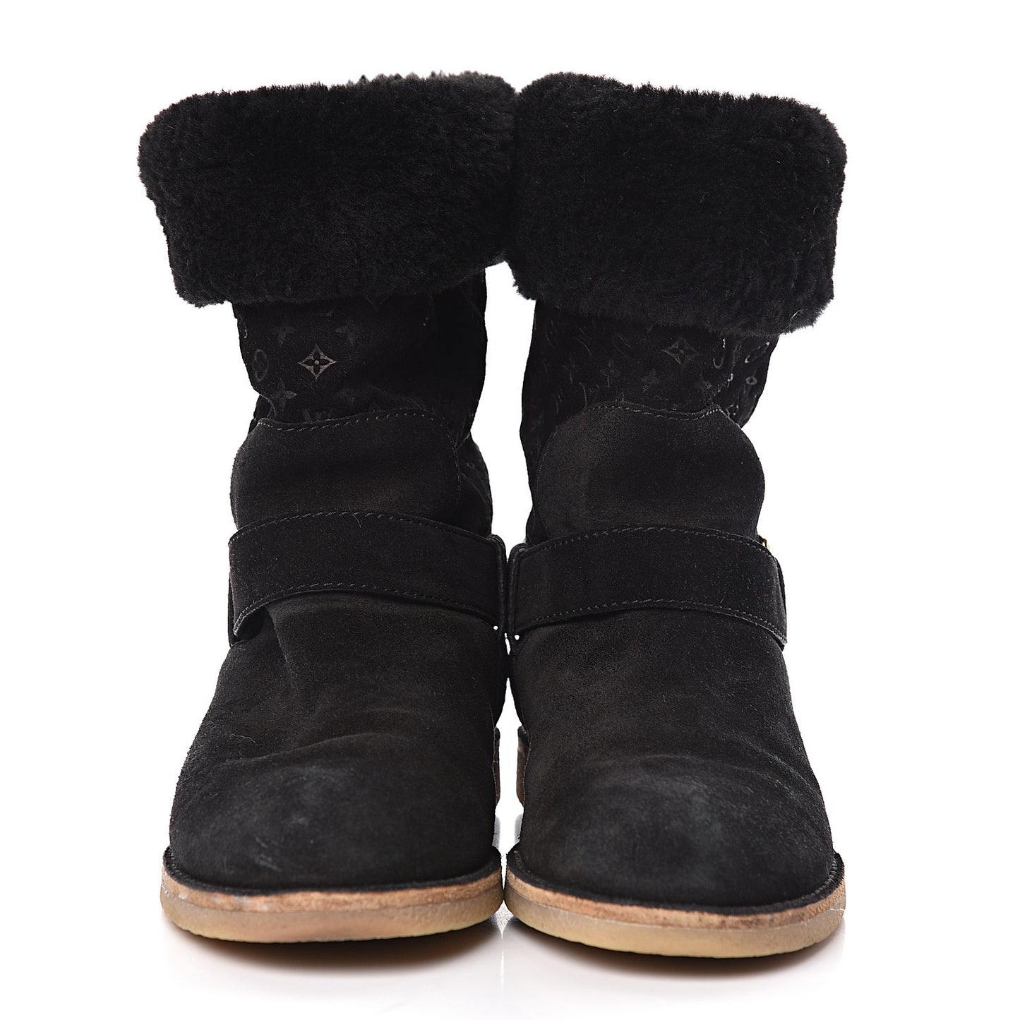 Suede Shearling Fauvist Boots 39 Black