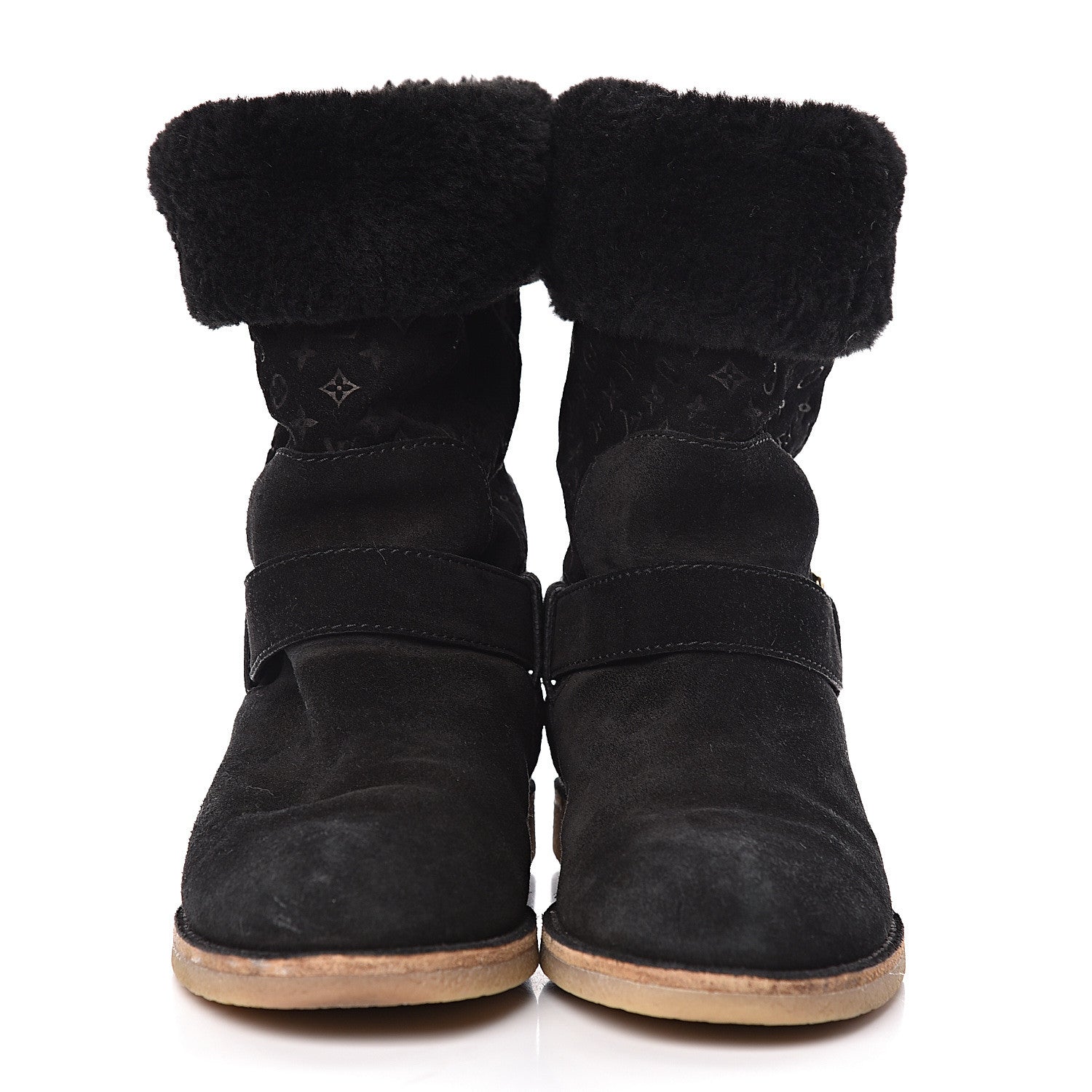 Louis Vuitton Suede Shearling Fauvist Boots 39 Black 2 of 10