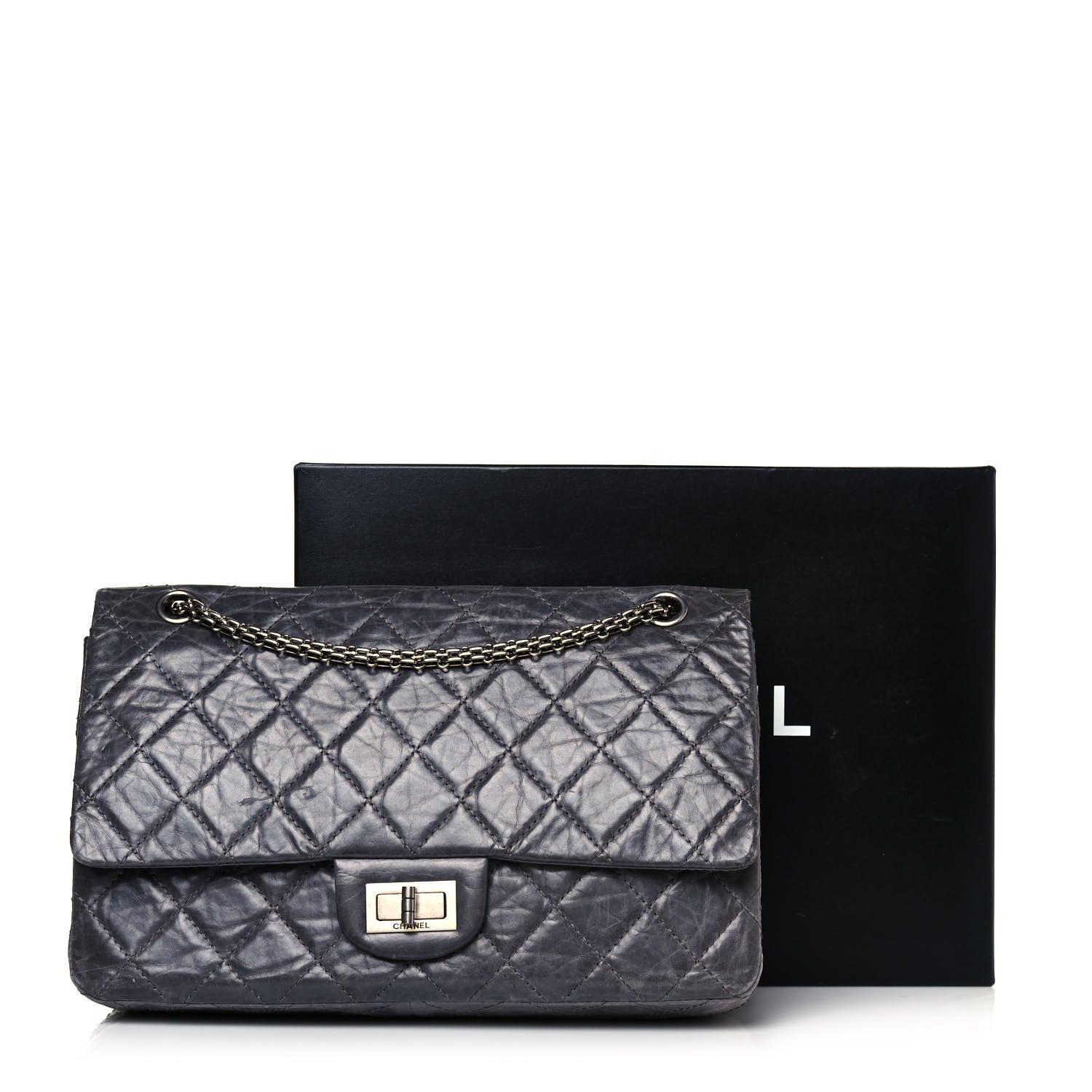 Chanel Aged Calfskin 50th Anniversary 2.55 Reissue 227 Flap Gris 23 of 23