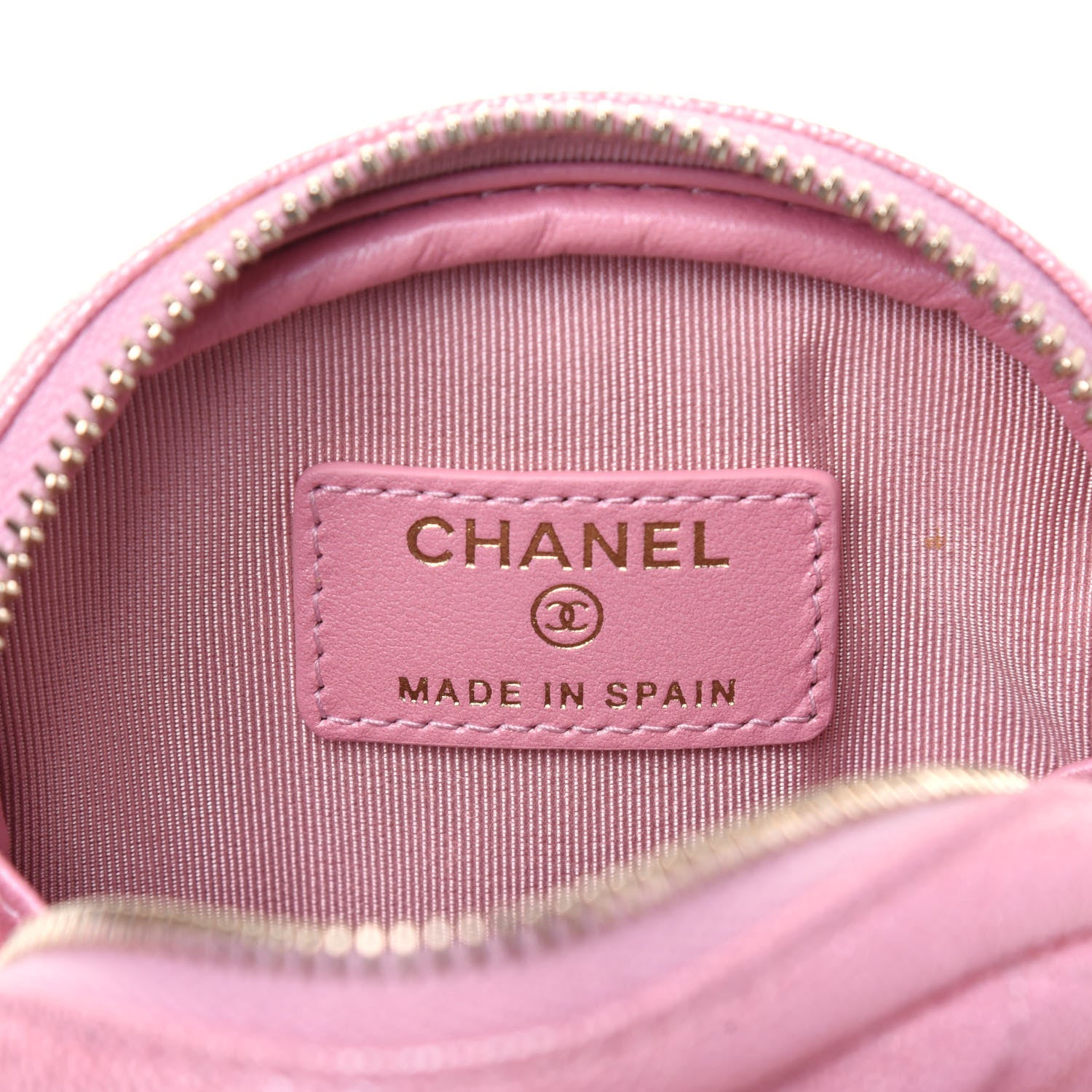 Chanel Iridescent Caviar Quilted Zip Around Classic Coin Purse Rose Pink 6 of 11