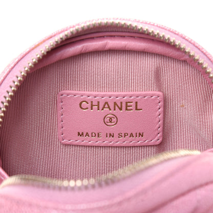 Chanel Iridescent Caviar Quilted Zip Around Classic Coin Purse Rose Pink 6 of 11