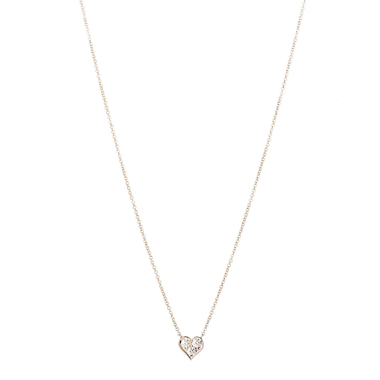 Tiffany 18K Rose Gold Diamond Heart Pendant Necklace 1 of 6