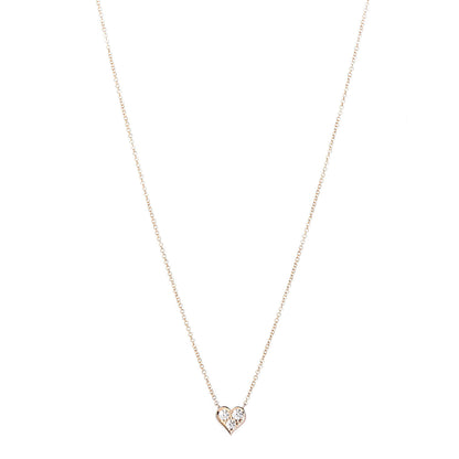 Tiffany 18K Rose Gold Diamond Heart Pendant Necklace 1 of 6