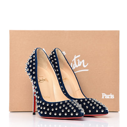 Christian Louboutin Velvet Specchio Billy 120 Spike Pumps 35.5 Silver Eclipse 8 of 8