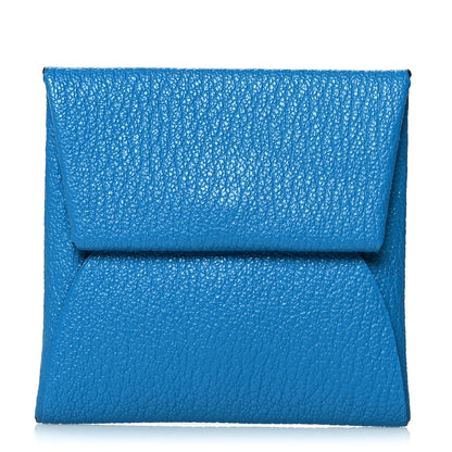 Hermes Chevre Mysore Bastia Verso Coin Purse Bleu Frida Cuivre 1 of 7