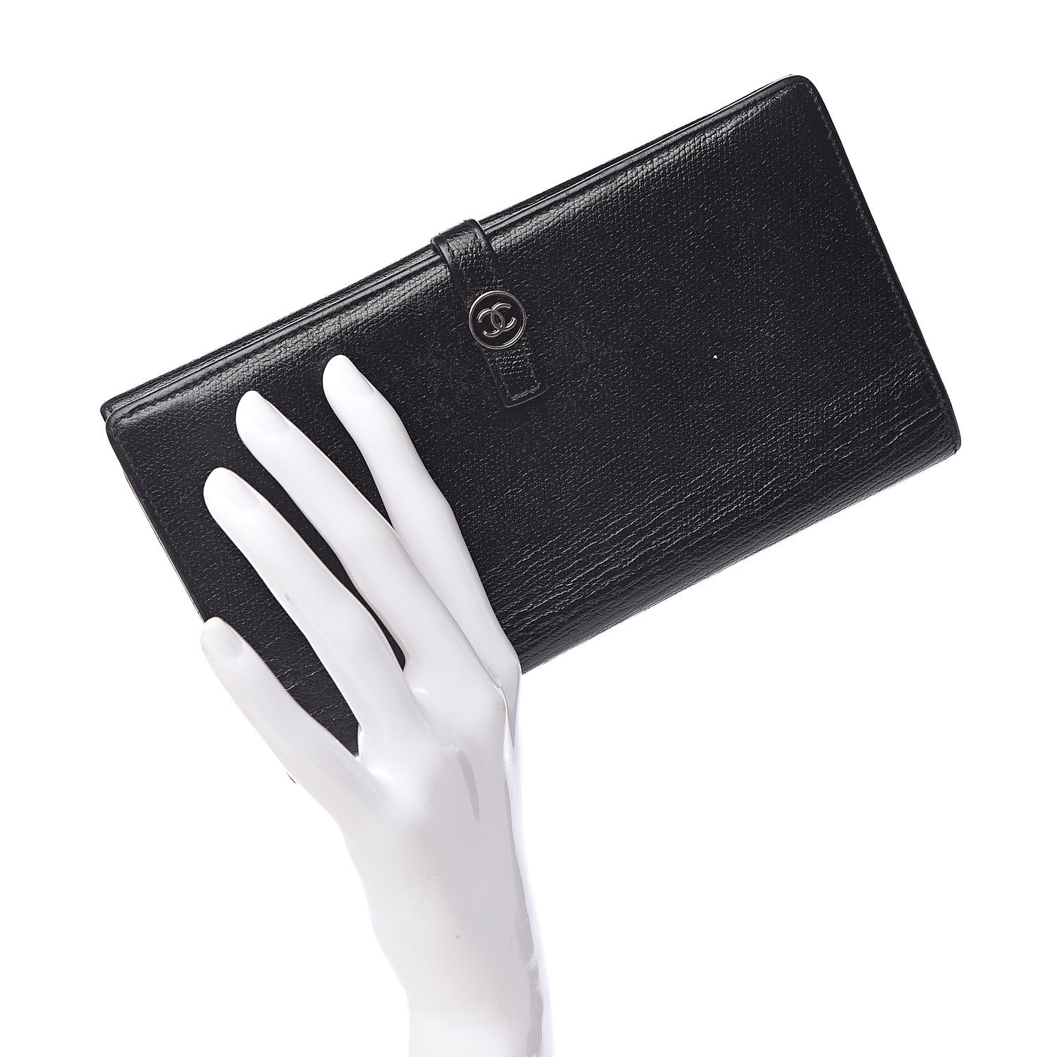 Chanel Grained Calfskin CC Button Long Wallet Black 2 of 11
