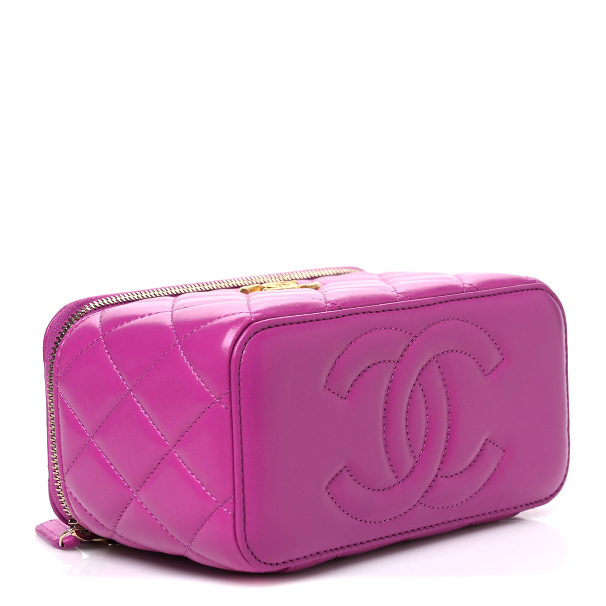 Chanel Lambskin Quilted Small Pillow Crush Vanity Case With Chain Purple 4 of 11