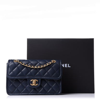 Chanel Caviar Quilted Medium Sweet Classic Flap Navy Blue 11 of 11