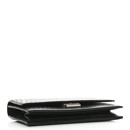 Saint Laurent Calfskin Crocodile Embossed Small Babylone Black 4 of 11