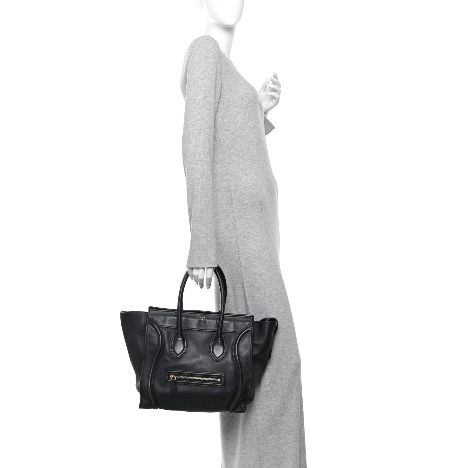 Celine Smooth Calfskin Mini Luggage Black 2 of 9