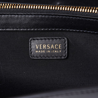 Versace Vitello Crystal Virtus V Wallet Chain Crossbody Black 5 of 9