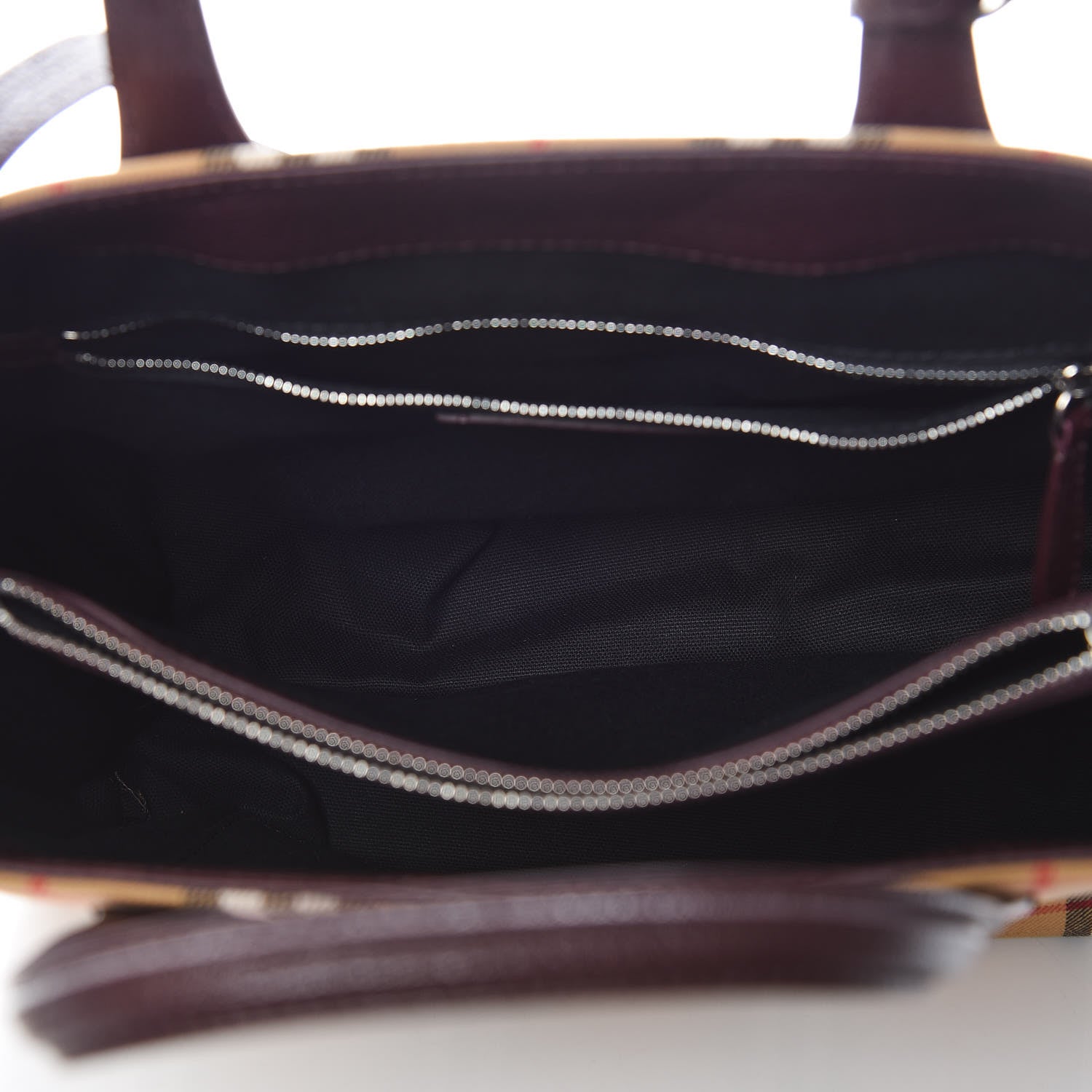 Burberry Goatskin Vintage Check Medium Banner Tote Deep Claret 5 of 12