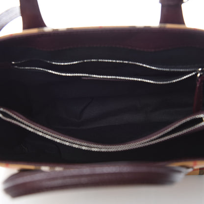 Burberry Goatskin Vintage Check Medium Banner Tote Deep Claret 5 of 12