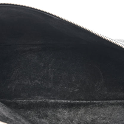 Loro Piana Grained Calfskin Braided L27 Extra Pocket Pouch Blue Marine Whisper White 5 of 9