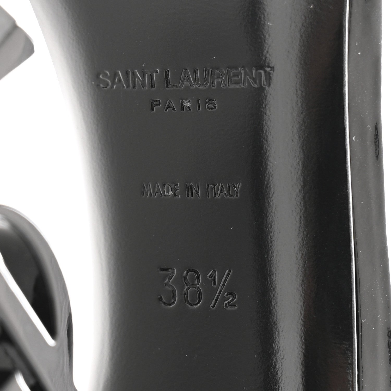 Saint Laurent Patent Calfskin Opyum 110 Sandals 38.5 Black 8 of 9