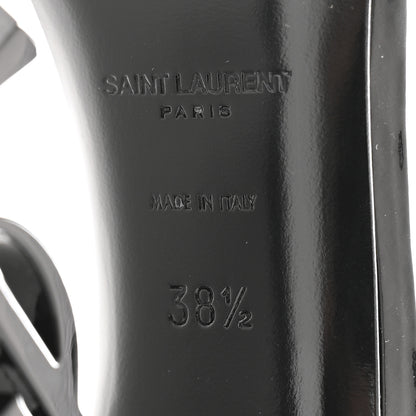 Saint Laurent Patent Calfskin Opyum 110 Sandals 38.5 Black 8 of 9