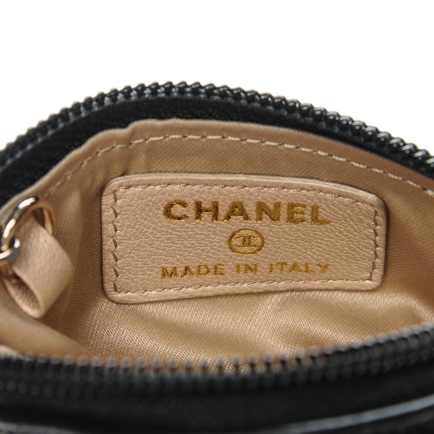 Chanel Lambskin Camellia Embossed Key Holder Case Black 6 of 7