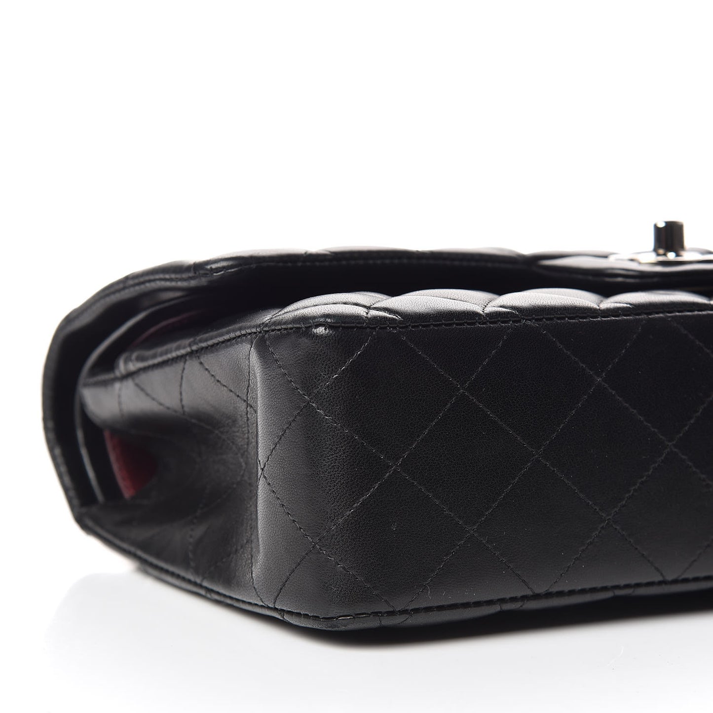 Lambskin Quilted Medium Double Flap Black