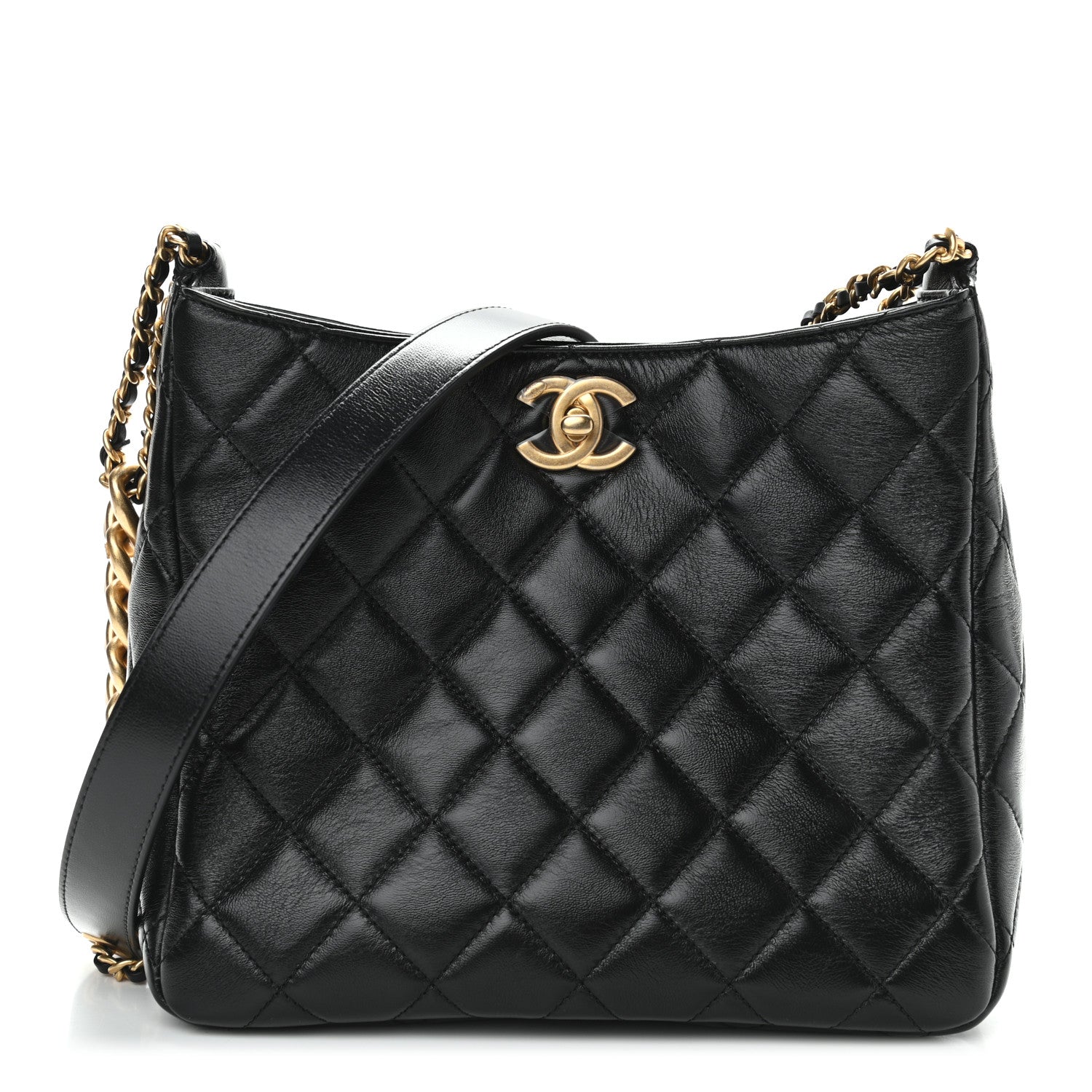 Chanel Lambskin Quilted Hobo Black 1 of 11