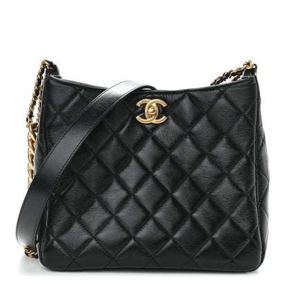 Chanel Lambskin Quilted Hobo Black 1 of 11