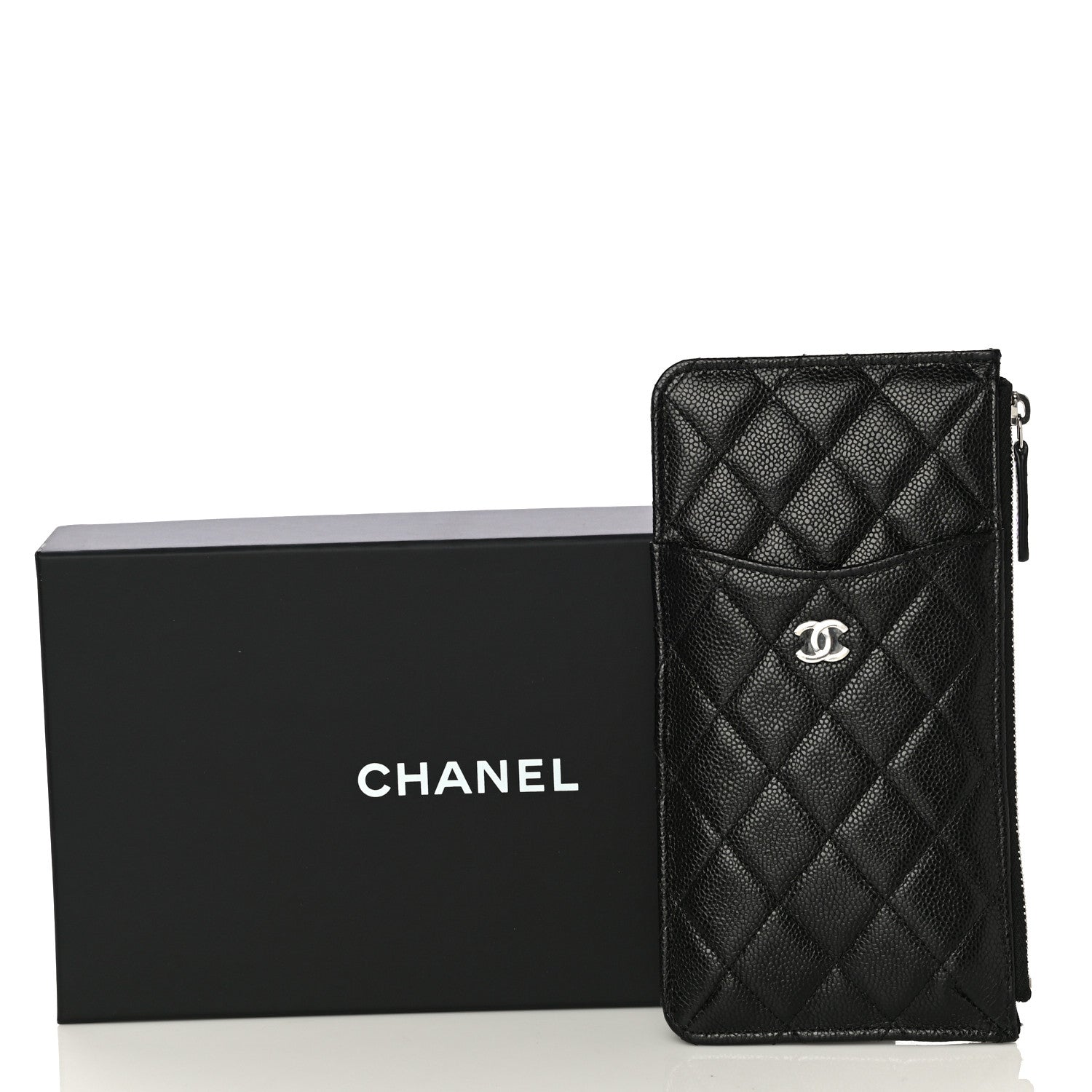 Chanel Caviar Quilted Classic Flat Wallet Pouch Black 13 of 13