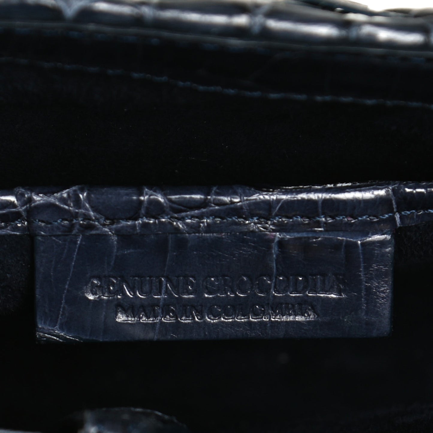 Crocodile Linen Mini Lily Top Handle Bag Blue