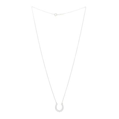 Tiffany Platinum Diamond Horseshoe Pendant Necklace 3 of 5