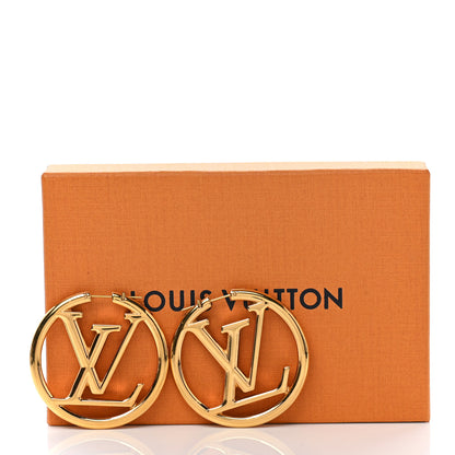 Louis Vuitton Metal Louise Hoop Earrings Gold 6 of 6